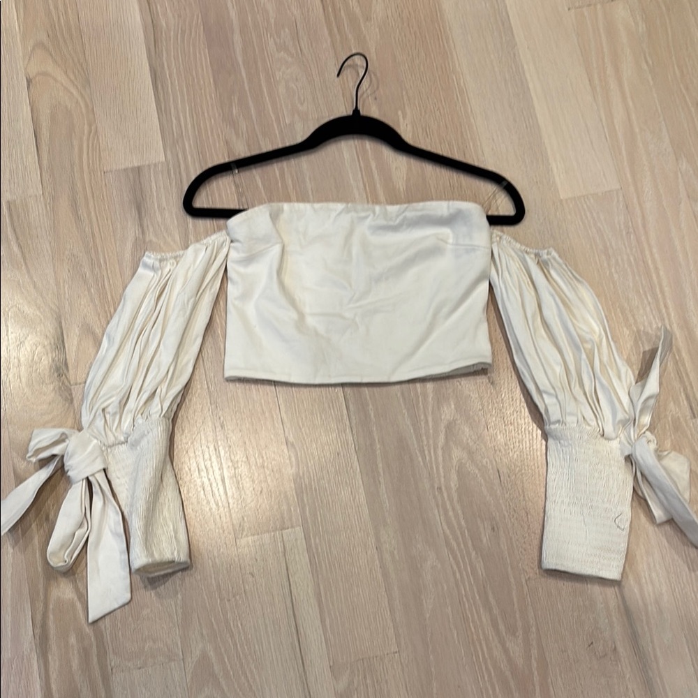 Fashion Nova Off-Shoulder Cream Blouse